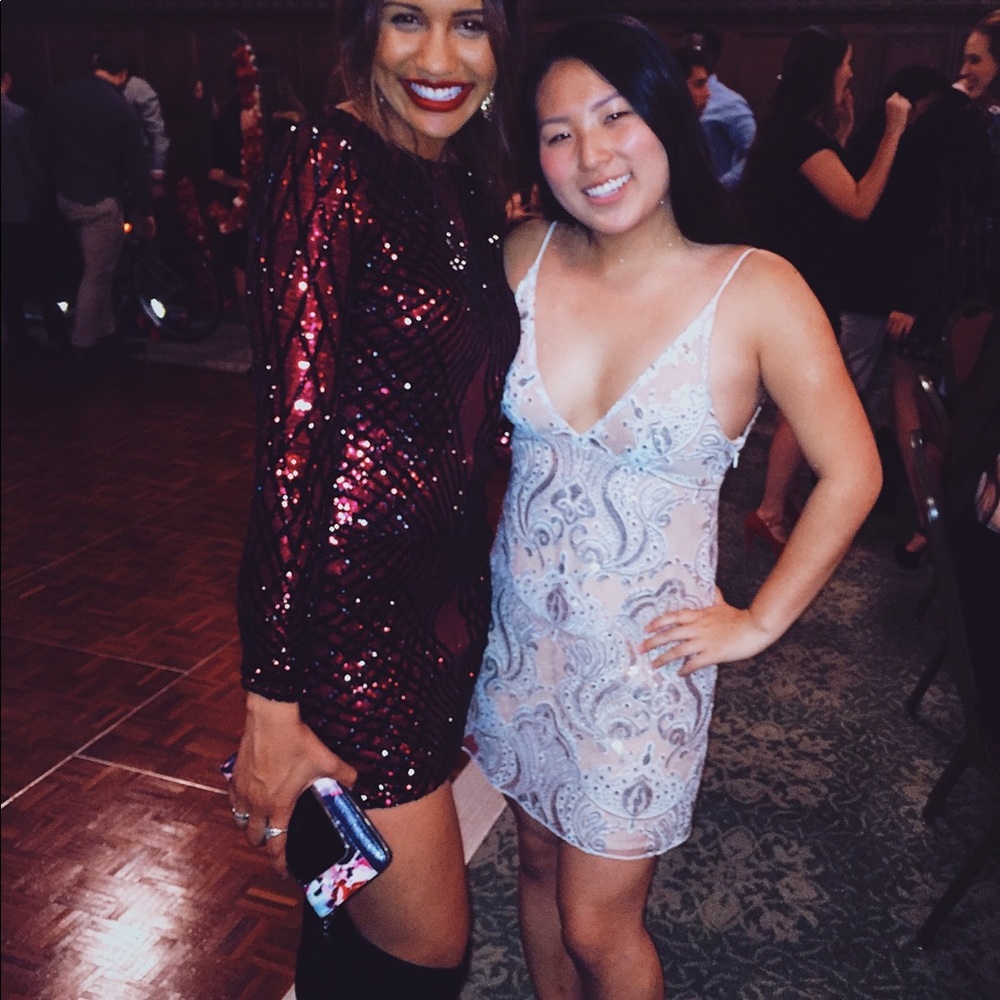 Black & Red Sequin Dress